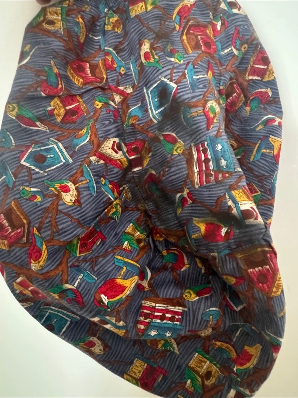 Handmade Reversible Birdhouse Novelty Print Hobo Tote One-Strap Shoulder Bag